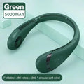 USB Rechargeable 5000mAh Foldable Bladeless Neck Fan 3 Speeds 360° Cooling Wearable Hand-free Neck Fan for Travel Office School