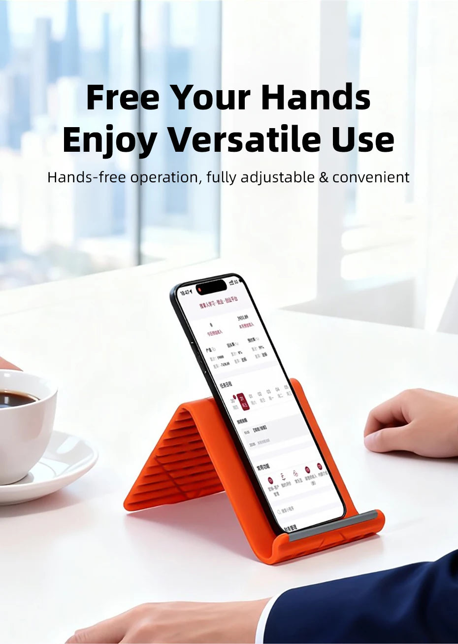 Flexible Silicone Foldable Phone Holder for Phone Tablet Laptop Desk Accessories for Home Office Bendable Portable Desktop Mount