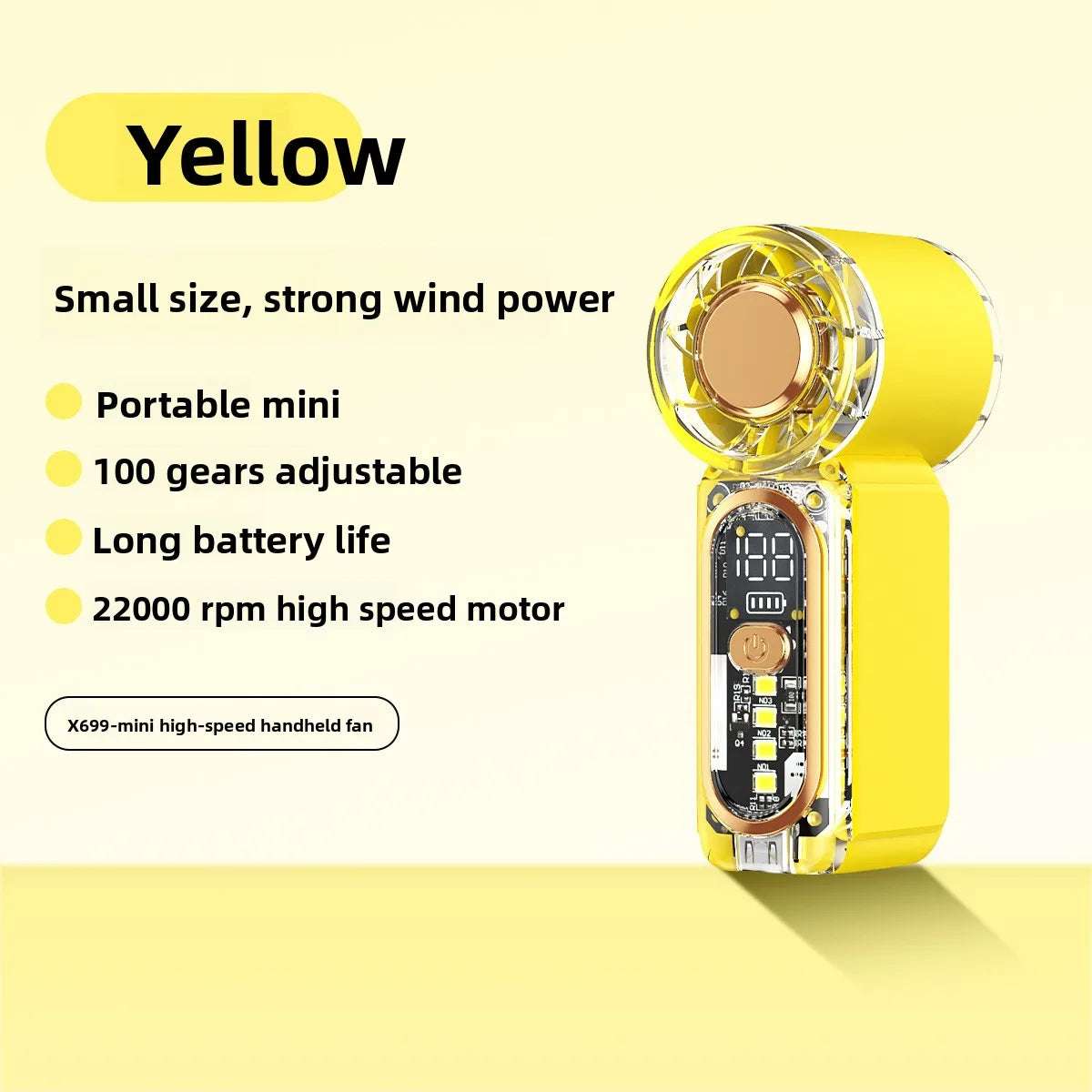 High Velocity Portable USB Charging Hand Fan Mini Powerful Pocket Fan With Strong Airflow For Summer Camping Sports Beach Travel