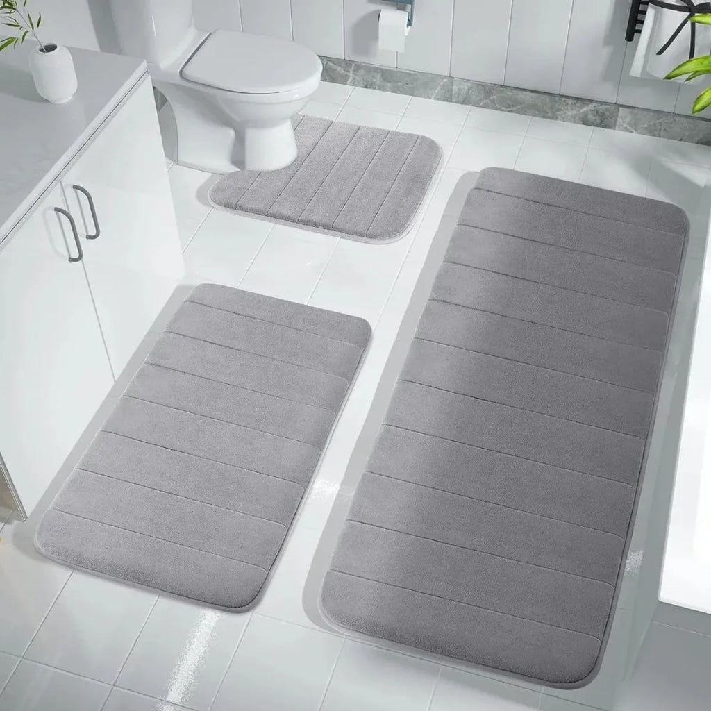 Memory Foam Bath Mat – Super Absorbent & Non-Slip Bathroom Rug for Shower & Tub