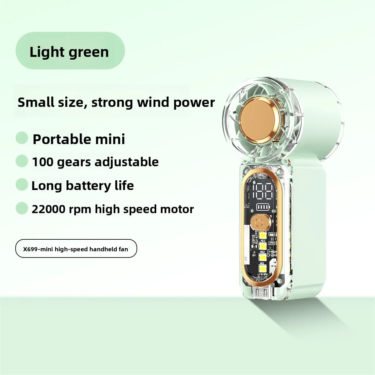 High Velocity Portable USB Charging Hand Fan Mini Powerful Pocket Fan With Strong Airflow For Summer Camping Sports Beach Travel