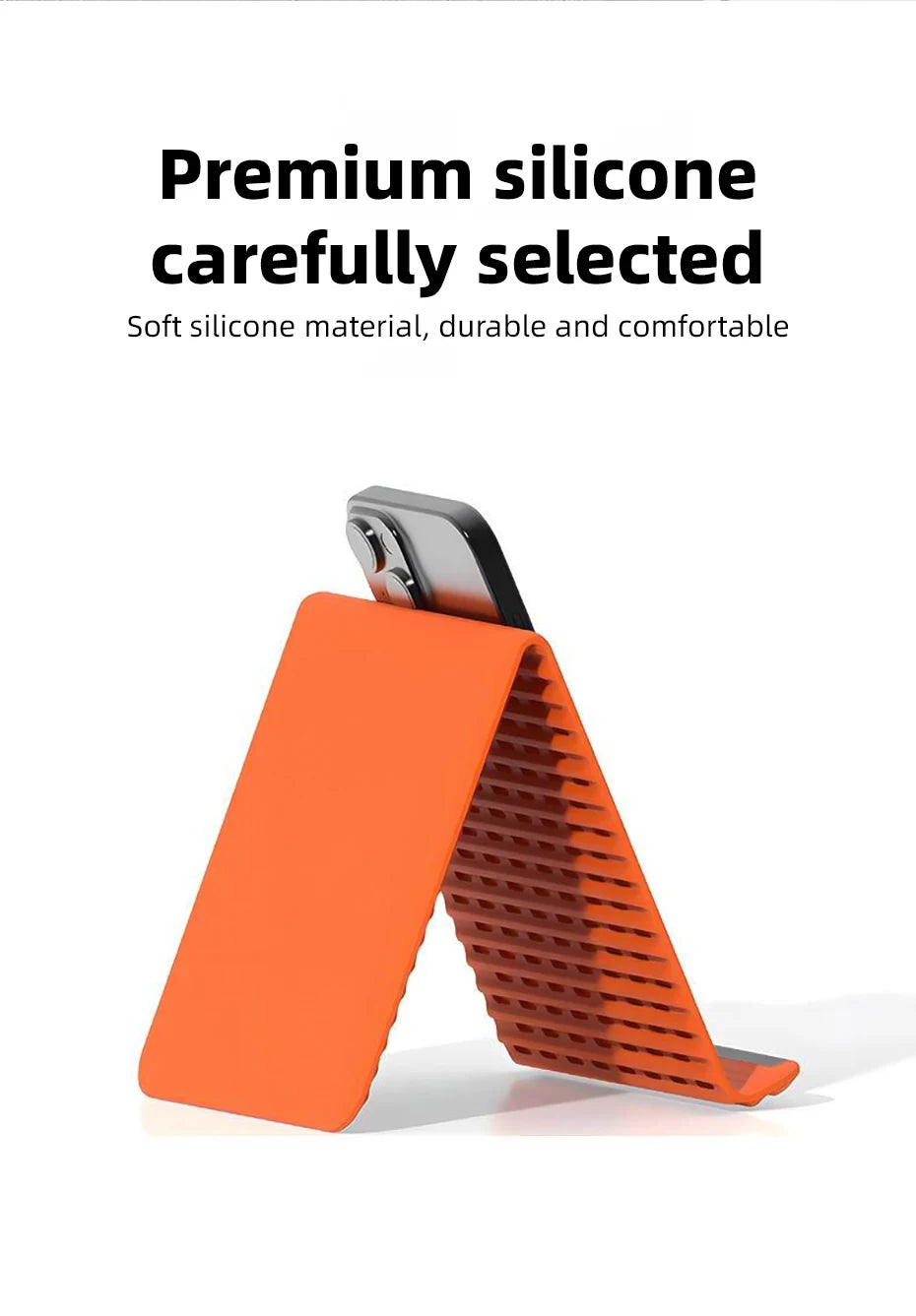 Flexible Silicone Foldable Phone Holder for Phone Tablet Laptop Desk Accessories for Home Office Bendable Portable Desktop Mount