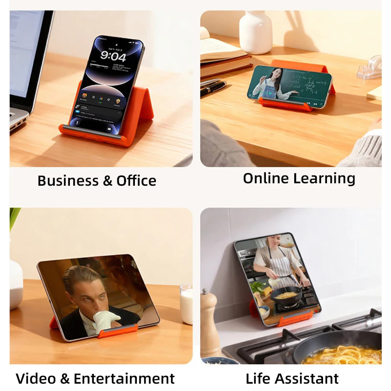 Flexible Silicone Foldable Phone Holder for Phone Tablet Laptop Desk Accessories for Home Office Bendable Portable Desktop Mount