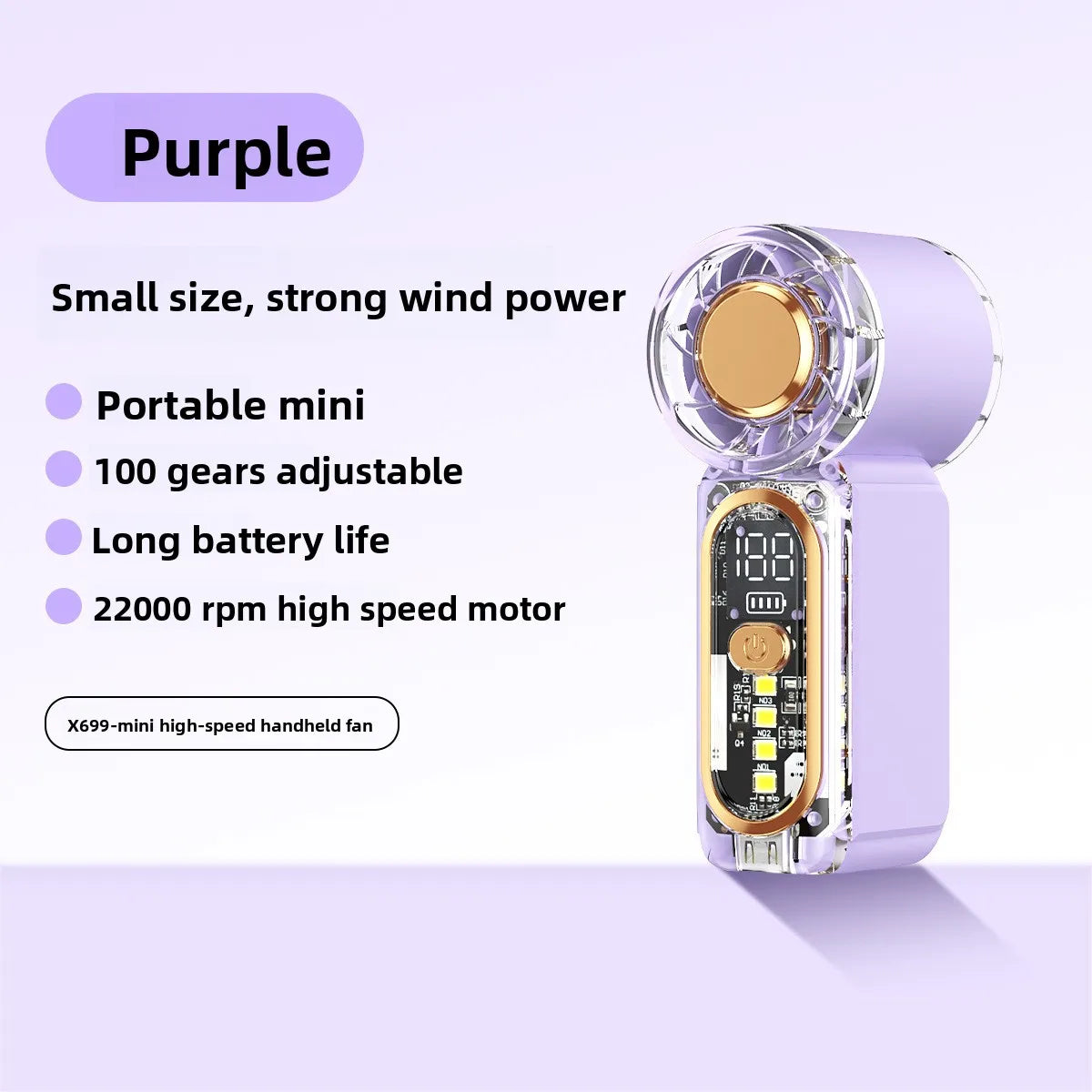 High Velocity Portable USB Charging Hand Fan Mini Powerful Pocket Fan With Strong Airflow For Summer Camping Sports Beach Travel
